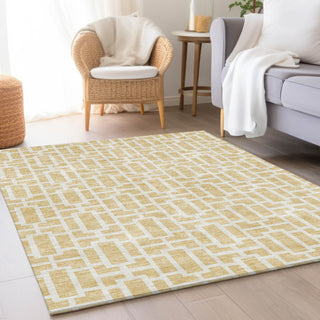 Piper Looms Mayfield Geometric AMF916 Wheat Machine Washable Area Rug Lifestyle Image Feature