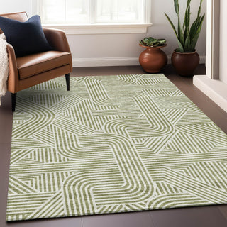 Piper Looms Mayfield Lines AMF917 Aloe Machine Washable Area Rug Lifestyle Image Feature