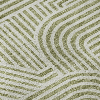 Piper Looms Mayfield Lines AMF917 Aloe Machine Washable Area Rug Swatch Image