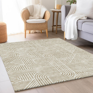 Piper Looms Mayfield Lines AMF917 Beige Machine Washable Area Rug Lifestyle Image Feature