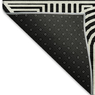 Piper Looms Mayfield Lines AMF917 Black Machine Washable Area Rug Backing Image