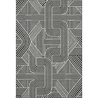 Piper Looms Mayfield Lines AMF917 Black Machine Washable Area Rug main image