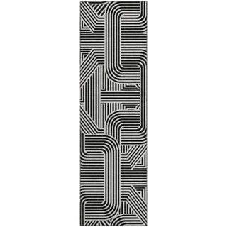 Piper Looms Mayfield Lines AMF917 Black Machine Washable Area Rug Runner Main Image