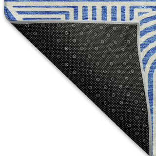 Piper Looms Mayfield Lines AMF917 Blue Machine Washable Area Rug Backing Image