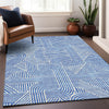 Piper Looms Mayfield Lines AMF917 Blue Machine Washable Area Rug Lifestyle Image Feature