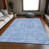 Piper Looms Mayfield Lines AMF917 Blue Machine Washable Area Rug Lifestyle Image Feature