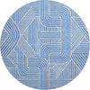 Piper Looms Mayfield Lines AMF917 Blue Machine Washable Area Rug Round Main Image