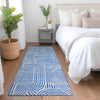Piper Looms Mayfield Lines AMF917 Blue Machine Washable Area Rug Runner Lifestyle Image Feature