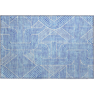 Piper Looms Mayfield Lines AMF917 Blue Machine Washable Area Rug Scatter Main Image