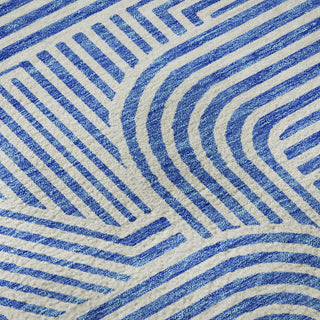 Piper Looms Mayfield Lines AMF917 Blue Machine Washable Area Rug Swatch Image