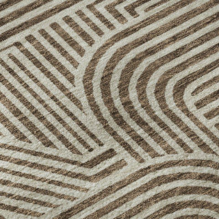 Piper Looms Mayfield Lines AMF917 Brown Machine Washable Area Rug Swatch Image