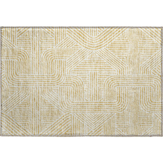 Piper Looms Mayfield Lines AMF917 Gold Machine Washable Area Rug Scatter Main Image