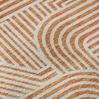 Piper Looms Mayfield Lines AMF917 Orange Machine Washable Area Rug Swatch Image
