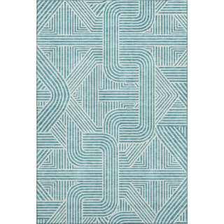 Piper Looms Mayfield Lines AMF917 Teal Machine Washable Area Rug main image
