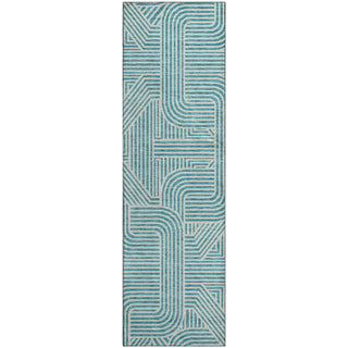 Piper Looms Mayfield Lines AMF917 Teal Machine Washable Area Rug Runner Main Image