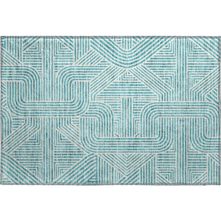 Piper Looms Mayfield Lines AMF917 Teal Machine Washable Area Rug Scatter Main Image