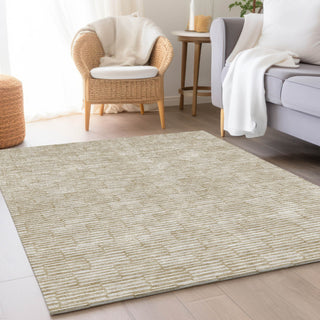 Piper Looms Mayfield Lines AMF918 Beige Machine Washable Area Rug Lifestyle Image Feature