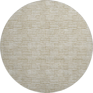 Piper Looms Mayfield Lines AMF918 Beige Machine Washable Area Rug Round Main Image