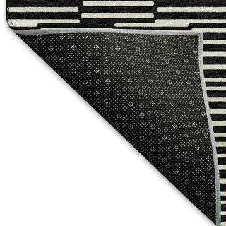 Piper Looms Mayfield Lines AMF918 Black Machine Washable Area Rug Backing Image