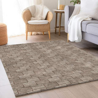 Piper Looms Mayfield Lines AMF918 Brown Machine Washable Area Rug Lifestyle Image Feature