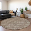 Piper Looms Mayfield Lines AMF918 Brown Machine Washable Area Rug Round Lifestyle Image Feature