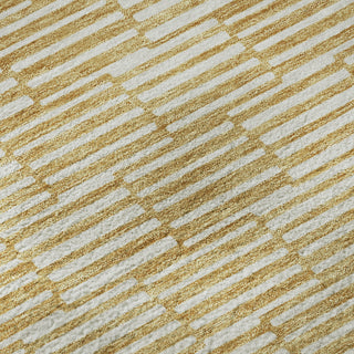 Piper Looms Mayfield Lines AMF918 Gold Machine Washable Area Rug Swatch Image
