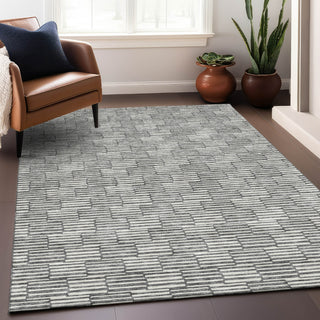 Piper Looms Mayfield Lines AMF918 Gray Machine Washable Area Rug Lifestyle Image Feature