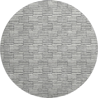 Piper Looms Mayfield Lines AMF918 Gray Machine Washable Area Rug Round Main Image