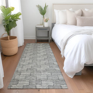 Piper Looms Mayfield Lines AMF918 Gray Machine Washable Area Rug Runner Lifestyle Image Feature