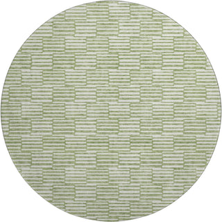 Piper Looms Mayfield Lines AMF918 Green Machine Washable Area Rug Round Main Image