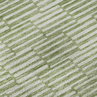 Piper Looms Mayfield Lines AMF918 Green Machine Washable Area Rug Swatch Image