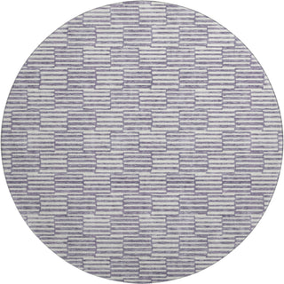 Piper Looms Mayfield Lines AMF918 Lilac Machine Washable Area Rug Round Main Image