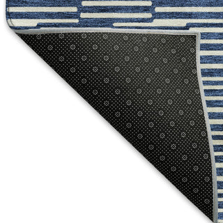 Piper Looms Mayfield Lines AMF918 Navy Machine Washable Area Rug Backing Image