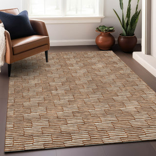 Piper Looms Mayfield Lines AMF918 Paprika Machine Washable Area Rug Lifestyle Image Feature