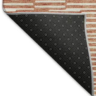 Piper Looms Mayfield Lines AMF918 Salmon Machine Washable Area Rug Backing Image