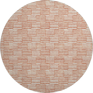Piper Looms Mayfield Lines AMF918 Salmon Machine Washable Area Rug Round Main Image