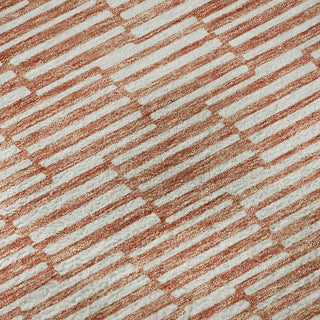 Piper Looms Mayfield Lines AMF918 Salmon Machine Washable Area Rug Swatch Image