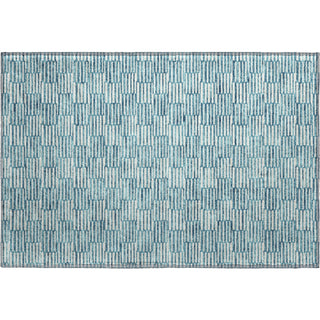 Piper Looms Mayfield Lines AMF918 Teal Machine Washable Area Rug Scatter Main Image