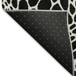 Piper Looms Mayfield Geometric AMF919 Black Machine Washable Area Rug Backing Image