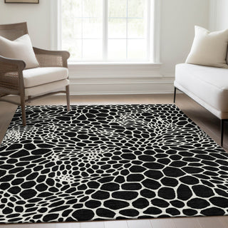 Piper Looms Mayfield Geometric AMF919 Black Machine Washable Area Rug Lifestyle Image Feature