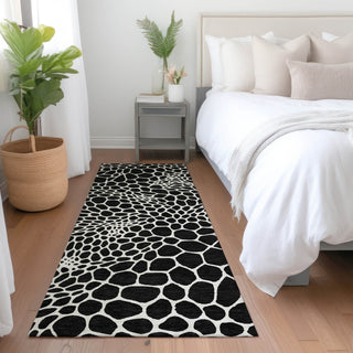 Piper Looms Mayfield Geometric AMF919 Black Machine Washable Area Rug Runner Lifestyle Image Feature