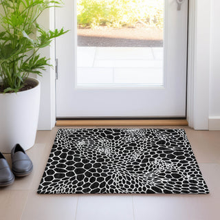 Piper Looms Mayfield Geometric AMF919 Black Machine Washable Area Rug Scatter Lifestyle Image Feature