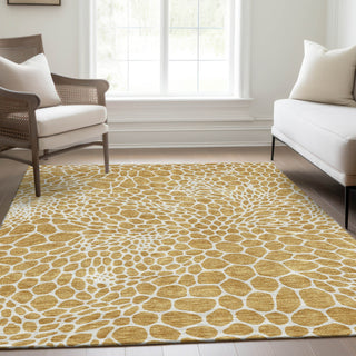 Piper Looms Mayfield Geometric AMF919 Gold Machine Washable Area Rug Lifestyle Image Feature