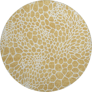 Piper Looms Mayfield Geometric AMF919 Gold Machine Washable Area Rug Round Main Image