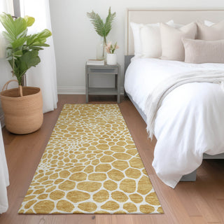 Piper Looms Mayfield Geometric AMF919 Gold Machine Washable Area Rug Runner Lifestyle Image Feature
