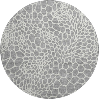 Piper Looms Mayfield Geometric AMF919 Gray Machine Washable Area Rug Round Main Image