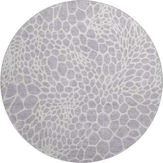 Piper Looms Mayfield Geometric AMF919 Lilac Machine Washable Area Rug Round Main Image