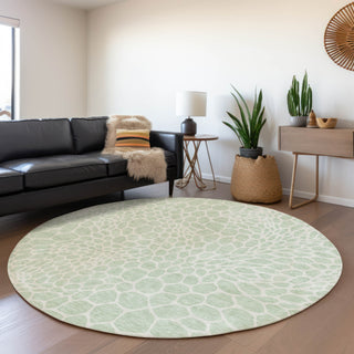 Piper Looms Mayfield Geometric AMF919 Mint Machine Washable Area Rug Round Lifestyle Image Feature