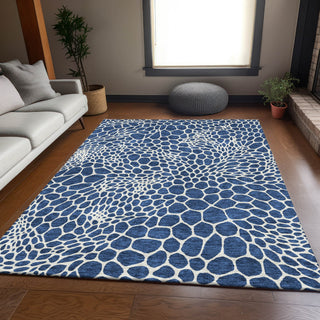 Piper Looms Mayfield Geometric AMF919 Navy Machine Washable Area Rug Lifestyle Image Feature