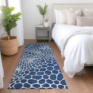 Piper Looms Mayfield Geometric AMF919 Navy Machine Washable Area Rug Runner Lifestyle Image Feature